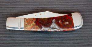 Red Lace Agate Clip Point Slip Joint