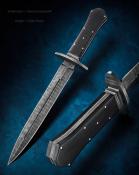 Frame Handled Damascus Blackwood Dagger